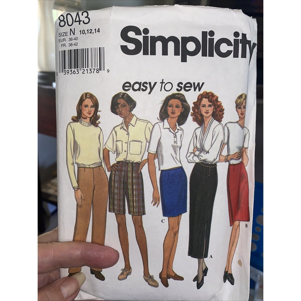 Simplicity 8043 Vintage Sewing Pattern Skirt Pants Shorts Size 10-14 Complete